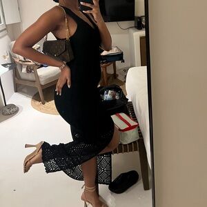 Chic Black Knit Maxi Dress